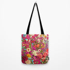 Atomic Garden - Vibrant Flowers Tote Bag Gallery Image 2