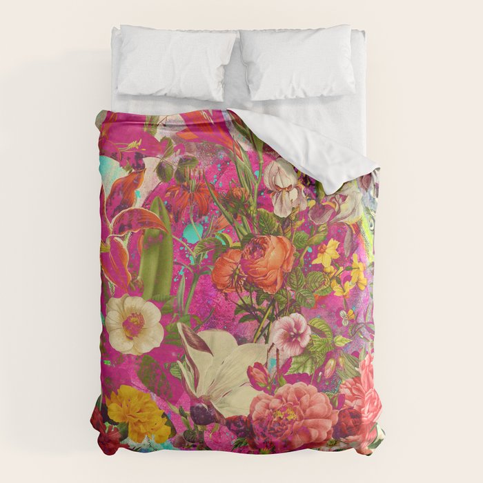 Atomic Garden - Vibrant Flowers Duvet Cover Gallery Image 6