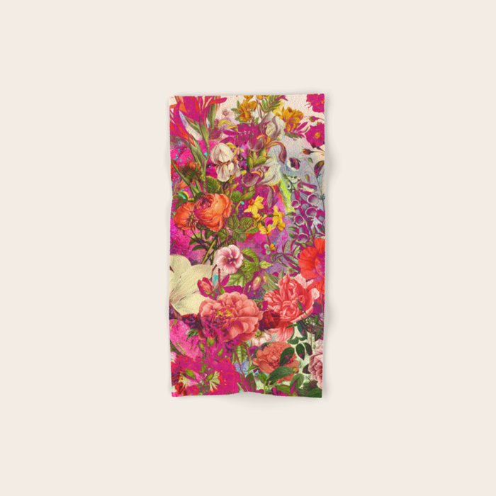Atomic Garden - Vibrant Flowers Bath Towel Gallery Image 1
