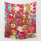 Atomic Garden - Vibrant Flowers Wall Tapestry Gallery Image 4