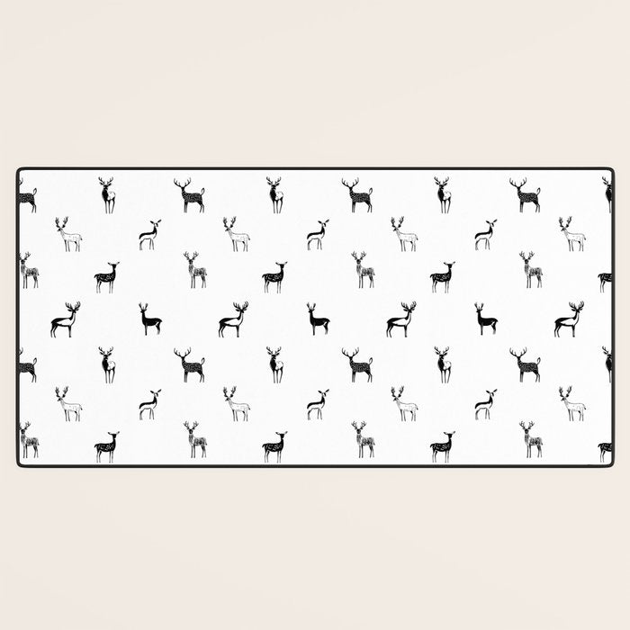 Reindeer animal doodle art pattern Desk Mat Gallery Image 3