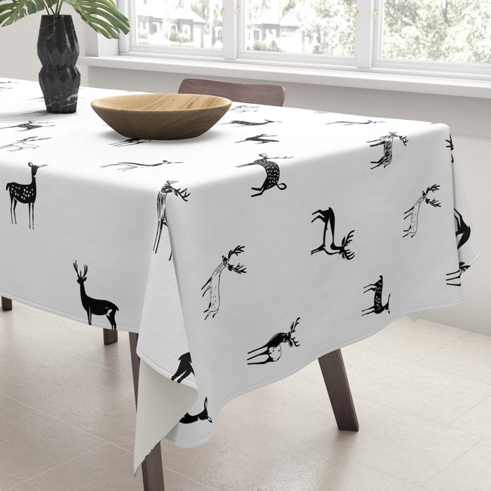 Reindeer animal doodle art pattern Tablecloth Gallery Image 3
