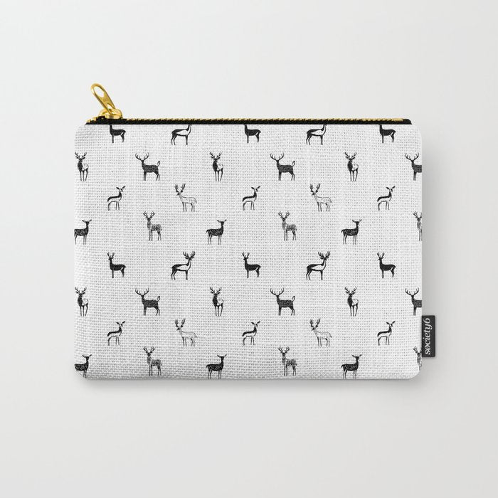 Reindeer animal doodle art pattern Carry All Pouch Gallery Image 1