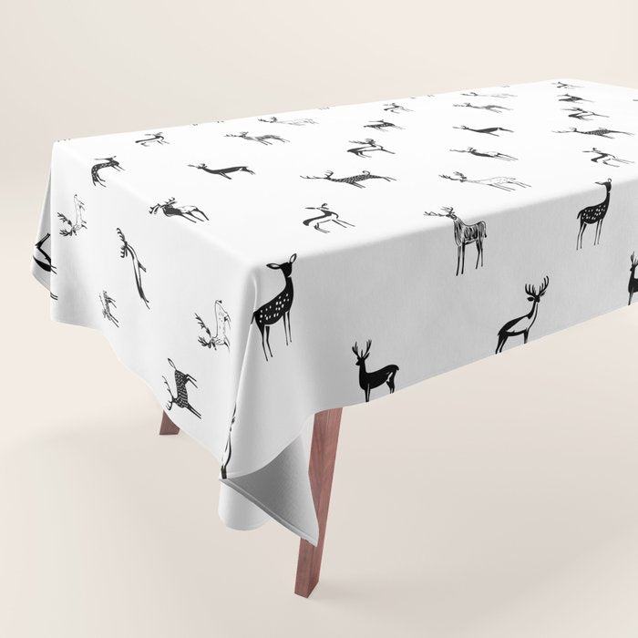 Reindeer animal doodle art pattern Tablecloth Gallery Image 1
