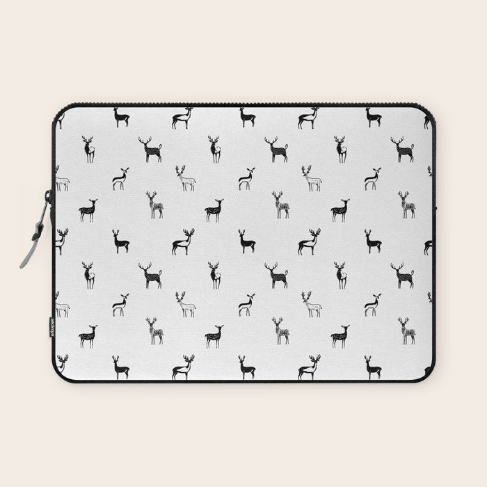 Reindeer animal doodle art pattern Laptop Sleeve Gallery Image 1