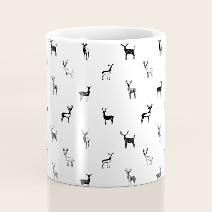 Reindeer animal doodle art pattern Coffee Mug Gallery Image 4