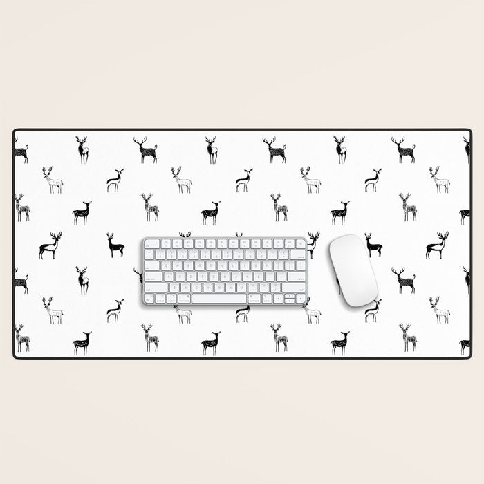 Reindeer animal doodle art pattern Desk Mat Gallery Image 1