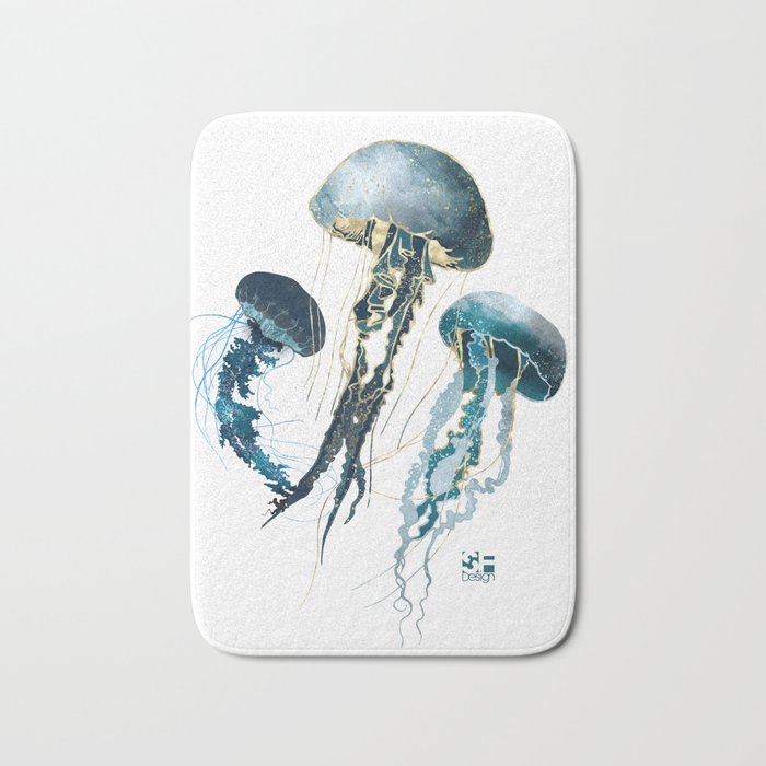 Metallic Jellyfish V-Custom Bath Mat Gallery Image 1