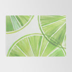 Fresh Lime Citrus Abstract Watercolor Rug Gallery Image 2