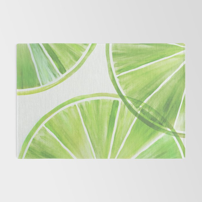 Fresh Lime Citrus Abstract Watercolor Rug Gallery Image 2