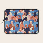 Female diverse faces of different ethnicity blue Laptop Sleeve Gallery Image 1