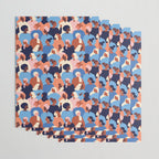 Female diverse faces of different ethnicity blue Wrapping Paper Gallery Image 3