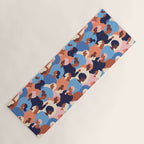 Female diverse faces of different ethnicity blue Yoga Mat Gallery Image 1