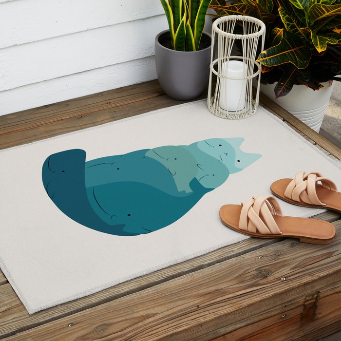 Cat Landscape 171: A Hungry Cat Outdoor Rug Gallery Image 2