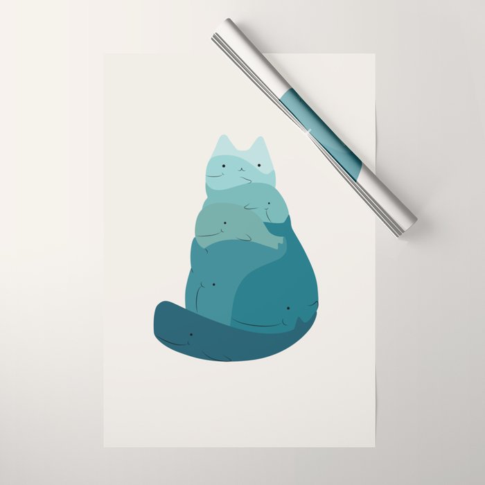 Cat Landscape 171: A Hungry Cat Wrapping Paper Gallery Image 1