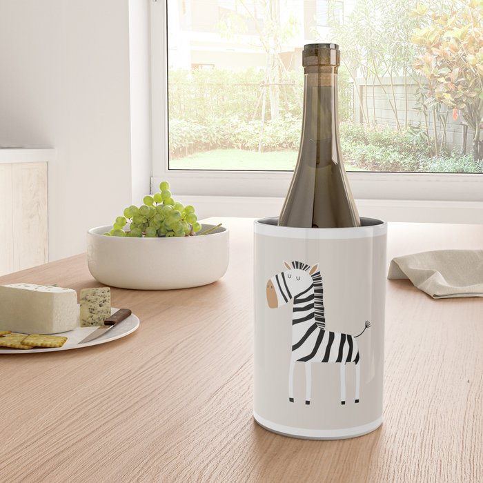Nursery Wall Art, Safari Nursery Prints, Neutral Nursery Decor, Zebra Print Wine Chiller Gallery Image 4