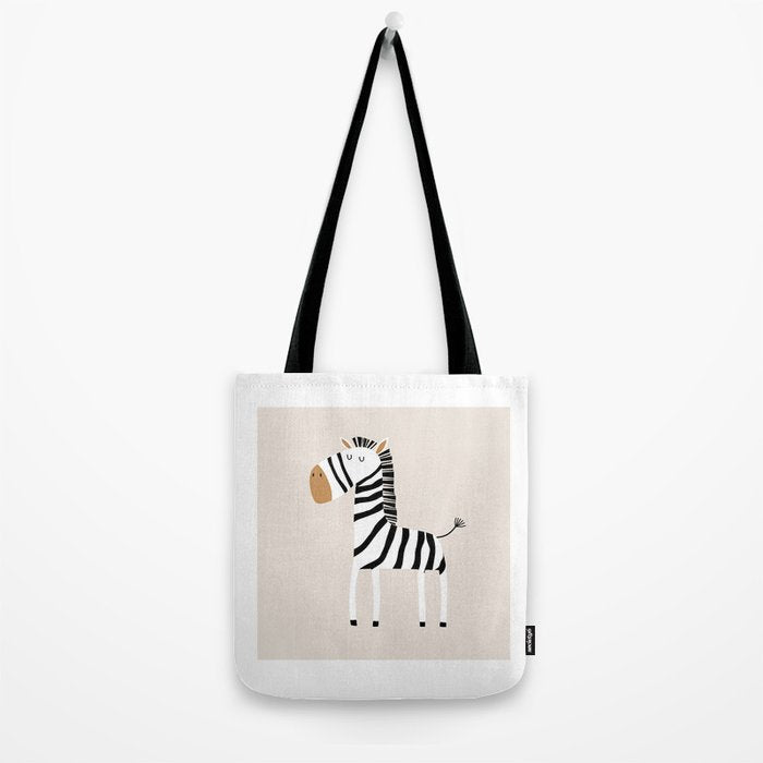 Nursery Wall Art, Safari Nursery Prints, Neutral Nursery Decor, Zebra Print Tote Bag Gallery Image 2