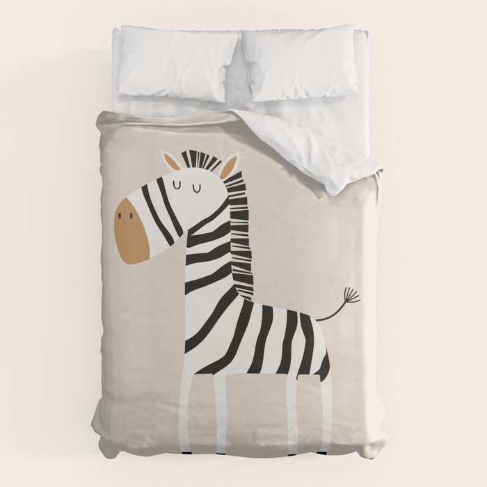 Nursery Wall Art, Safari Nursery Prints, Neutral Nursery Decor, Zebra Print Duvet Cover Gallery Image 1