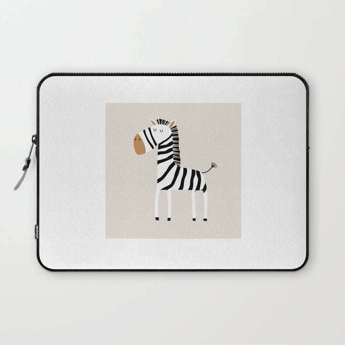 Nursery Wall Art, Safari Nursery Prints, Neutral Nursery Decor, Zebra Print Laptop Sleeve Gallery Image 1