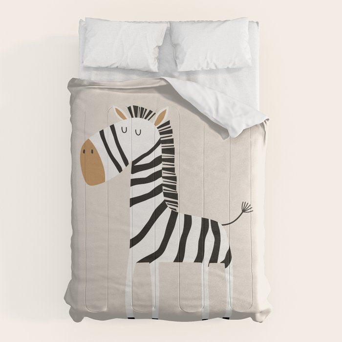 Nursery Wall Art, Safari Nursery Prints, Neutral Nursery Decor, Zebra Print Comforter Gallery Image 1