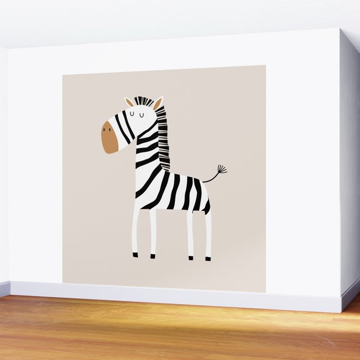 Nursery Wall Art, Safari Nursery Prints, Neutral Nursery Decor, Zebra Print Wall Mural Gallery Image 2