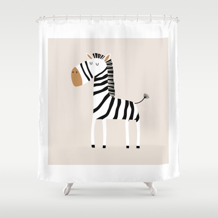 Nursery Wall Art, Safari Nursery Prints, Neutral Nursery Decor, Zebra Print Shower Curtain Gallery Image 1