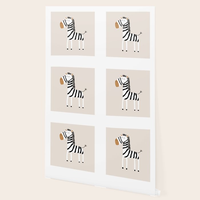 Nursery Wall Art, Safari Nursery Prints, Neutral Nursery Decor, Zebra Print Wallpaper Gallery Image 2