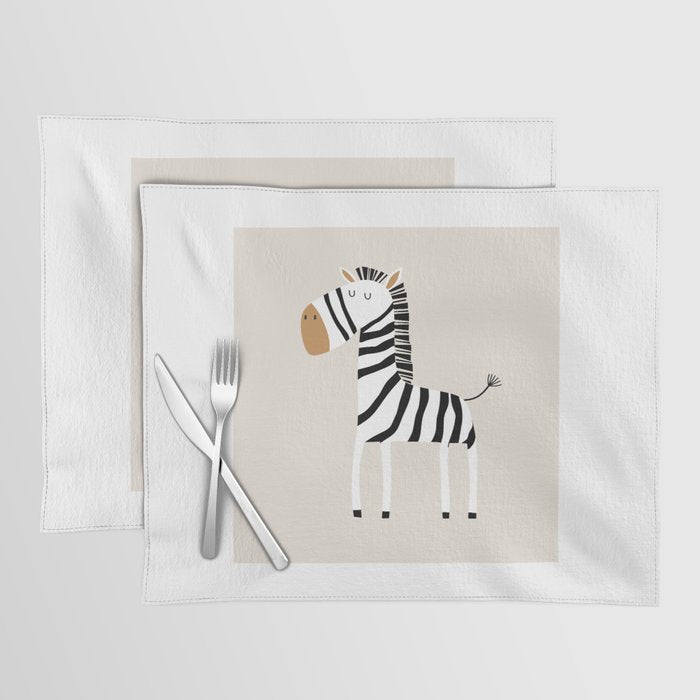 Nursery Wall Art, Safari Nursery Prints, Neutral Nursery Decor, Zebra Print Placemat Gallery Image 1