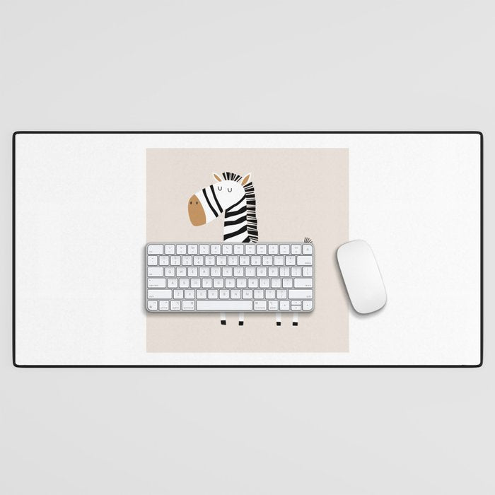 Nursery Wall Art, Safari Nursery Prints, Neutral Nursery Decor, Zebra Print Desk Mat Gallery Image 1