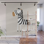 Nursery Wall Art, Safari Nursery Prints, Neutral Nursery Decor, Zebra Print Wall Mural Gallery Image 1