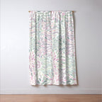 Festive, Floral Prints, Pink and Green, Modern Print Art Window Curtain Gallery Image 3