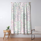 Festive, Floral Prints, Pink and Green, Modern Print Art Window Curtain Gallery Image 5