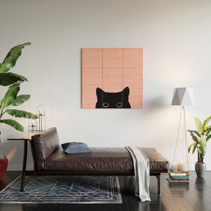 Black Cat Wood Wall Art Gallery Image 2