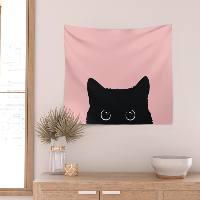 Black Cat Wall Tapestry Gallery Image 2