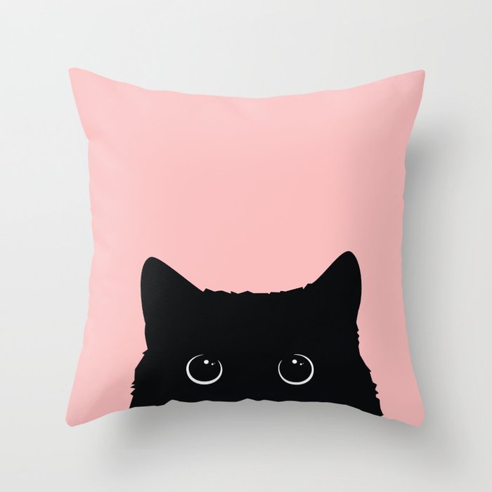 Black Cat Throw Pillow Gallery Image 1