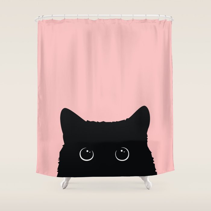 Black Cat Shower Curtain Gallery Image 1