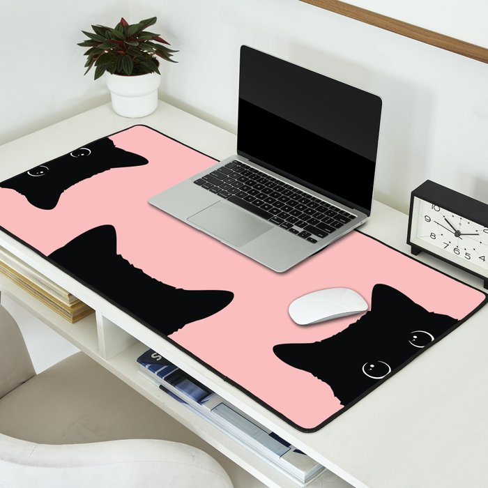 Black Cat Desk Mat Gallery Image 2
