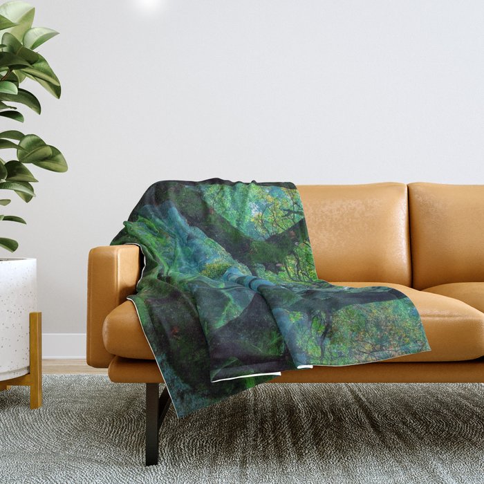Enchanted forest mood Throw Blanket Gallery Image 1