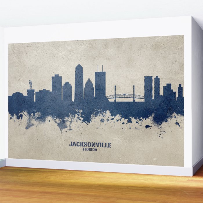 Jacksonville Florida Skyline Wall Mural Gallery Image 2