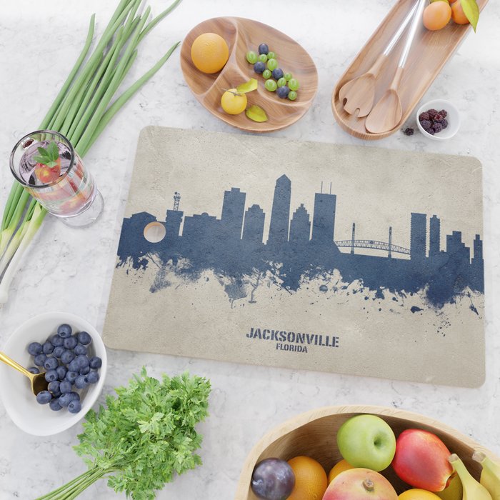 Jacksonville Florida Skyline Cutting Board Gallery Image 2