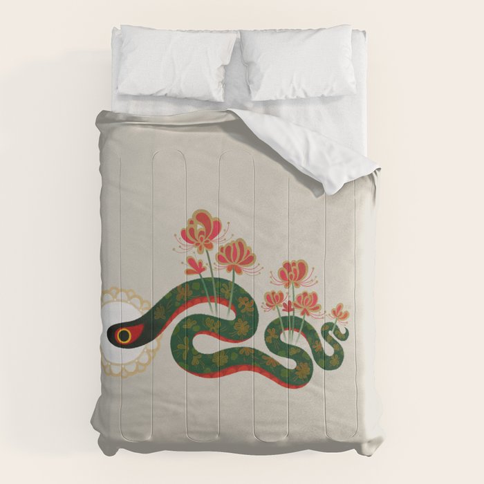 Snake and flowers Comforter Gallery Image 6