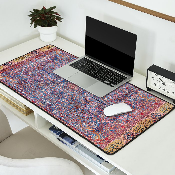 Kashan Central Persian Rug Print Desk Mat Gallery Image 2