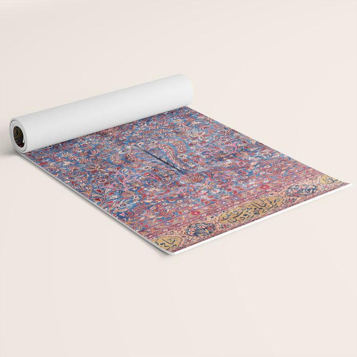 Kashan Central Persian Rug Print Yoga Mat Gallery Image 2