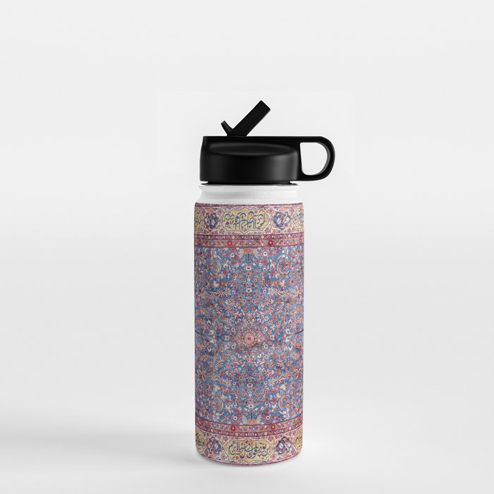 Kashan Central Persian Rug Print Water Bottle Gallery Image 1