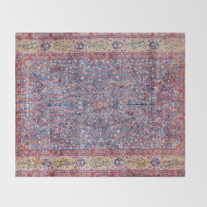 Kashan Central Persian Rug Print Throw Blanket Gallery Image 2