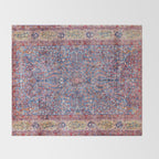 Kashan Central Persian Rug Print Throw Blanket Gallery Image 2
