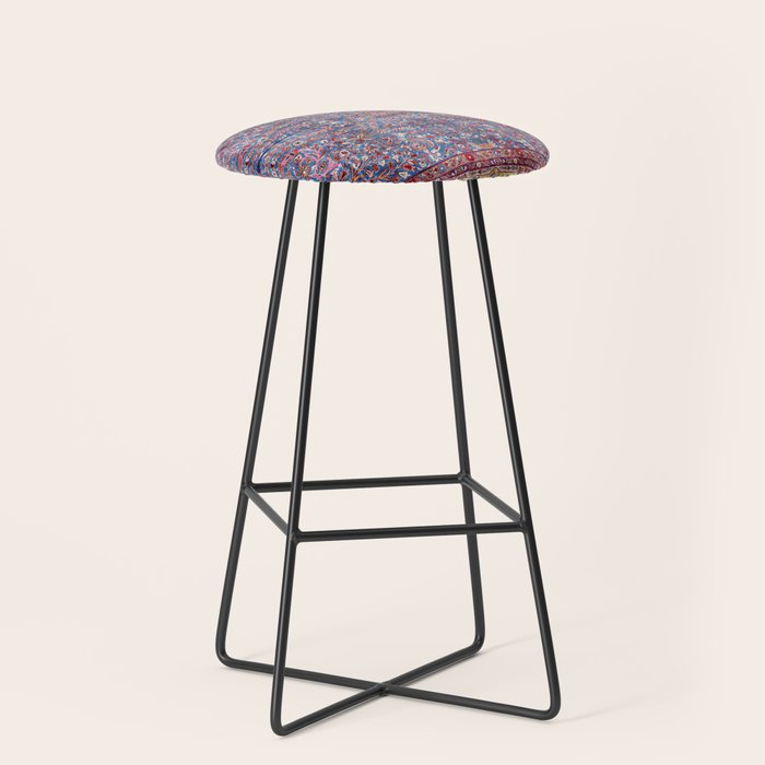 Kashan Central Persian Rug Print Stool Gallery Image 1