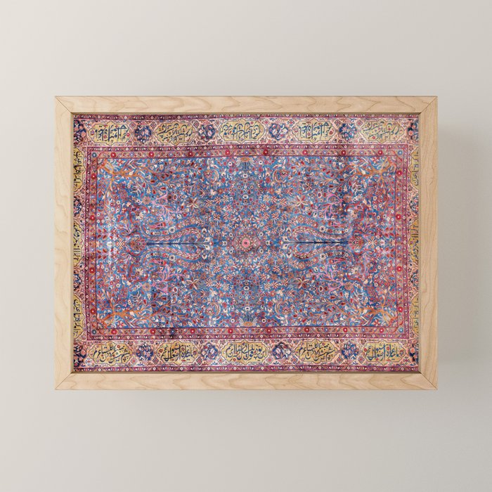 Kashan Central Persian Rug Print Mini Art Print Gallery Image 1