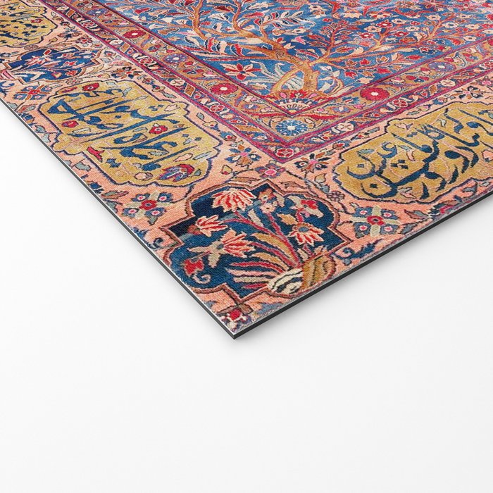 Kashan Central Persian Rug Print Welcome Mat Gallery Image 2