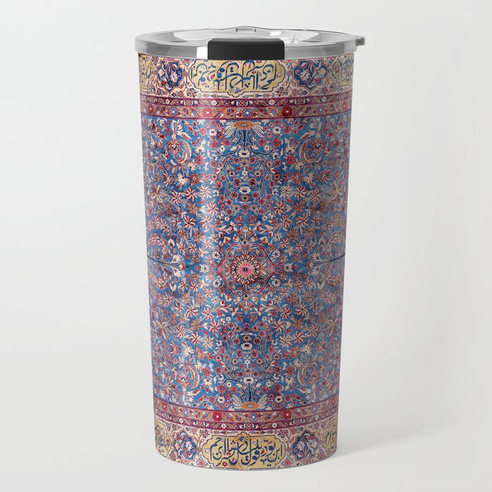 Kashan Central Persian Rug Print Travel Mug Gallery Image 1